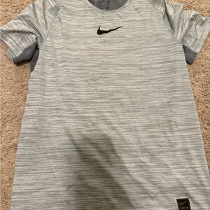 Nike Men's Light Gray Striped Tee